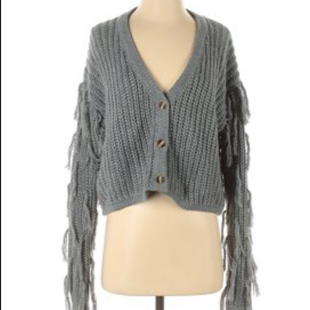 Hayden M/L Gray Flocked Cardigan